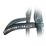 Equiluxe Padded Fuchsia, Tanzanite, & Clear Crystal Browband - Equiluxe Tack - Equiluxe Tack