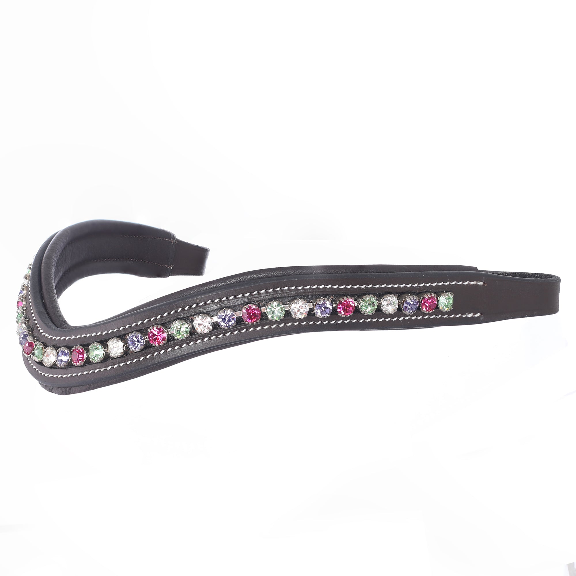 Equiluxe Padded Fuchsia, Tanzanite, & Clear Crystal Browband - Equiluxe Tack - Equiluxe Tack