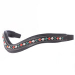 Equiluxe Padded Hyacinth, Emerald, & Clear Crystal Browband - Equiluxe Tack - Equiluxe Tack