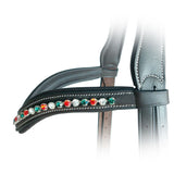 Equiluxe Padded Hyacinth, Emerald, & Clear Crystal Browband - Equiluxe Tack - Equiluxe Tack