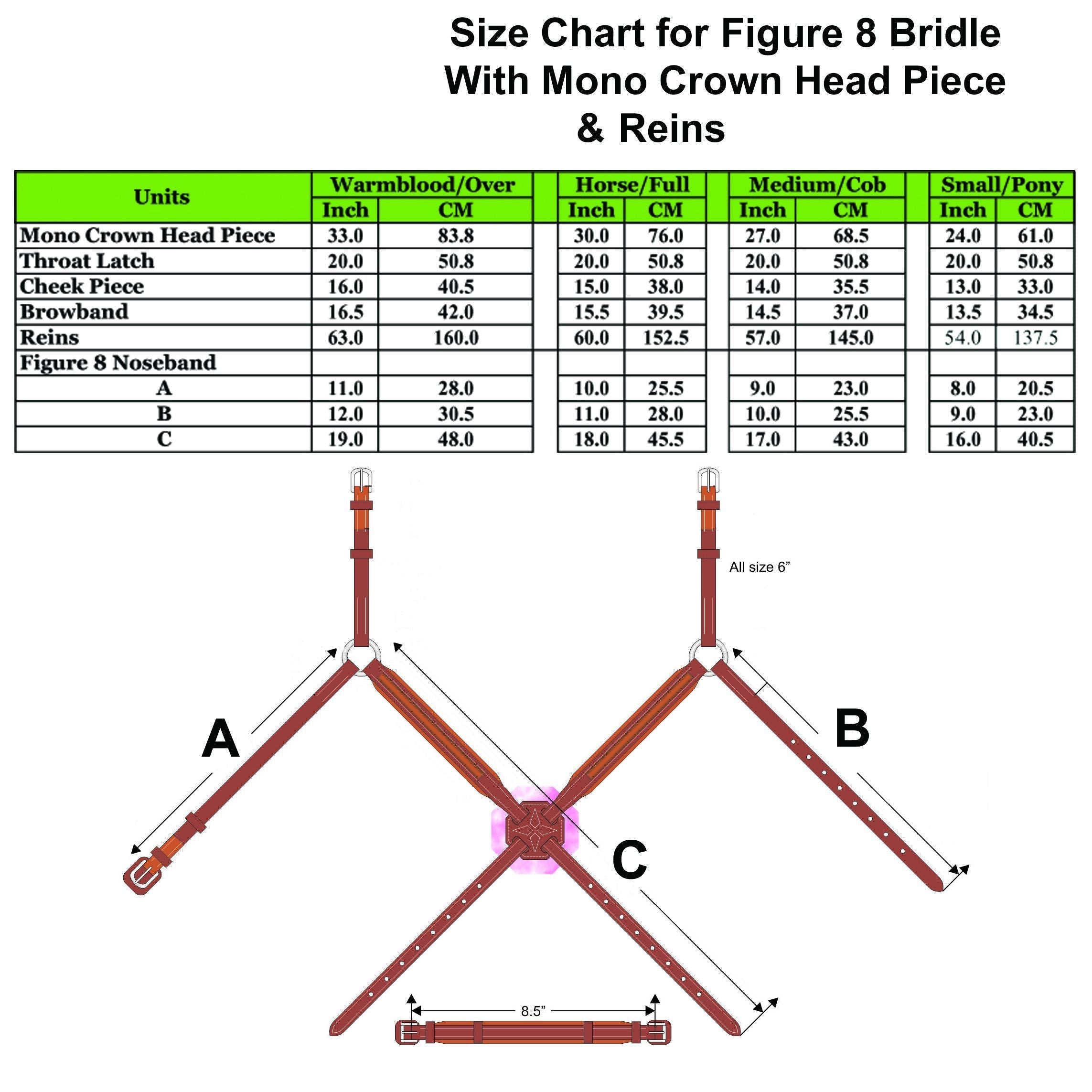 Equiluxe Padded Monocrown Figure 8 Bridle & Reins - CLEARANCE - Equiluxe Tack - Equiluxe Tack