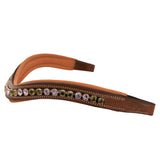 Equiluxe Padded Olive & Violet Crystal Browband - Equiluxe Tack - Equiluxe Tack