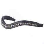 Equiluxe Padded Olive & Violet Crystal Browband - Equiluxe Tack - Equiluxe Tack