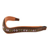 Equiluxe Padded Olive & Violet Crystal Browband - Equiluxe Tack - Equiluxe Tack