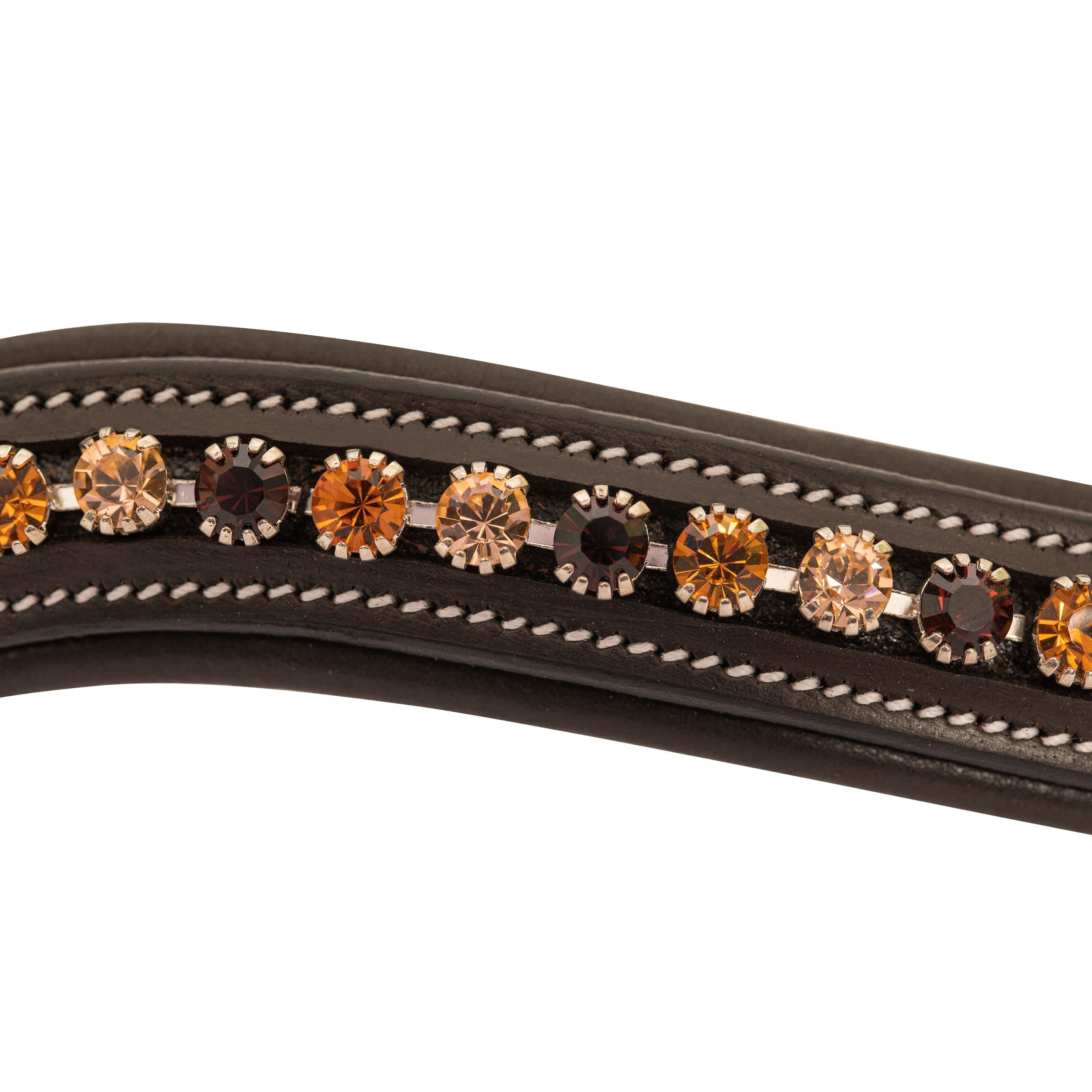 Equiluxe Padded Peach, Burgundy & Topaz Crystal Browband - Equiluxe Tack - Equiluxe Tack