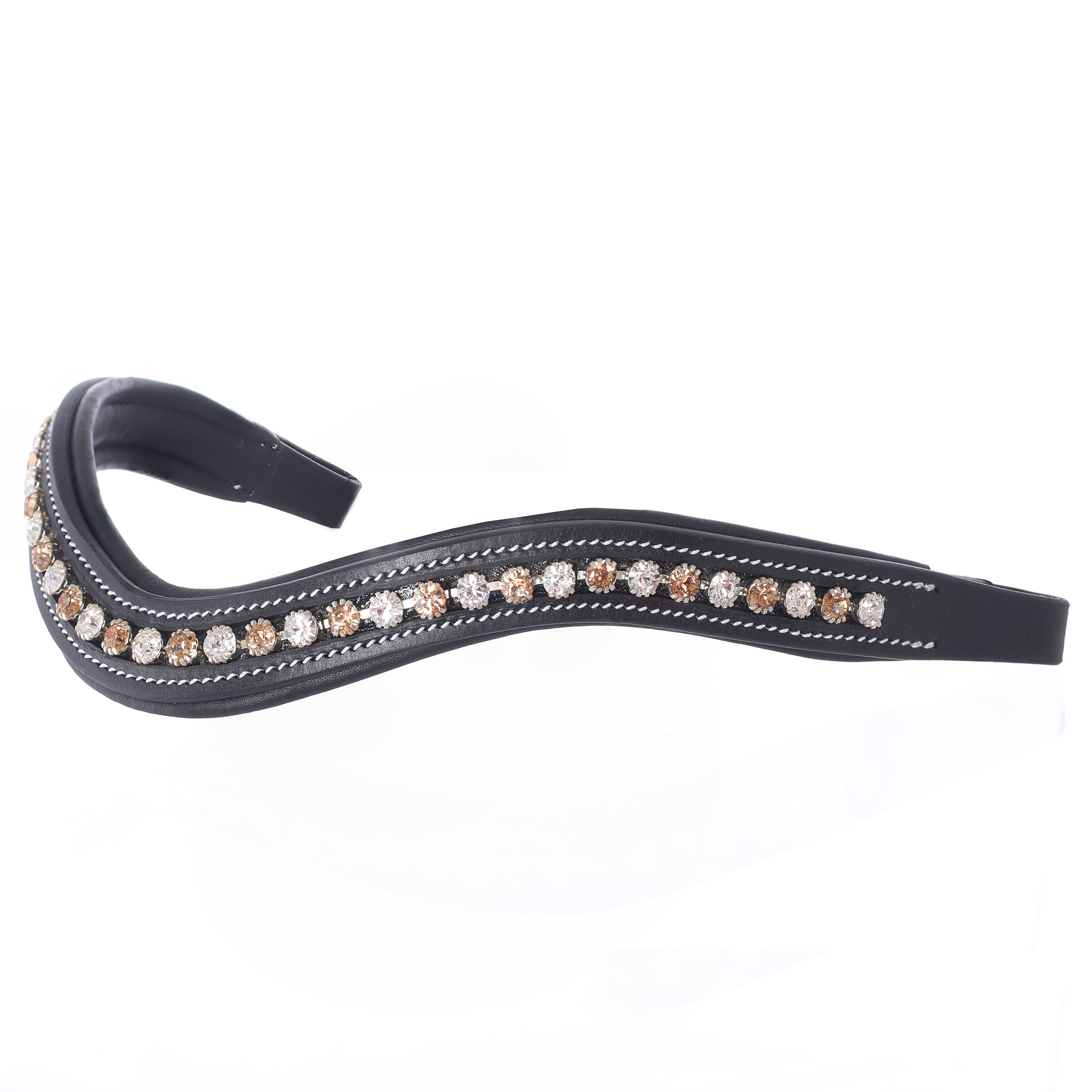 Equiluxe Padded Peach & Clear Crystal Browband - Equiluxe Tack - Equiluxe Tack