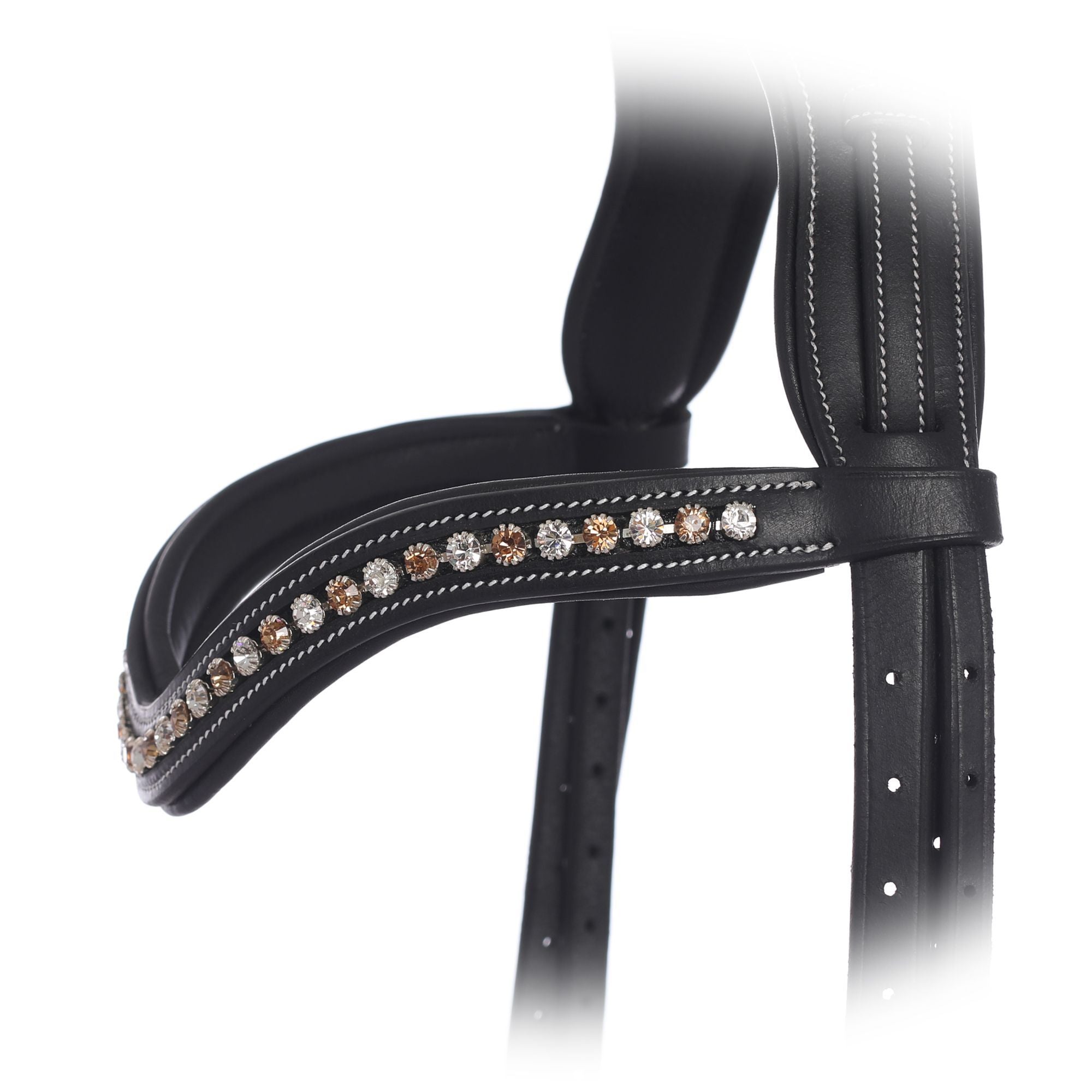 Equiluxe Padded Peach & Clear Crystal Browband - Equiluxe Tack - Equiluxe Tack