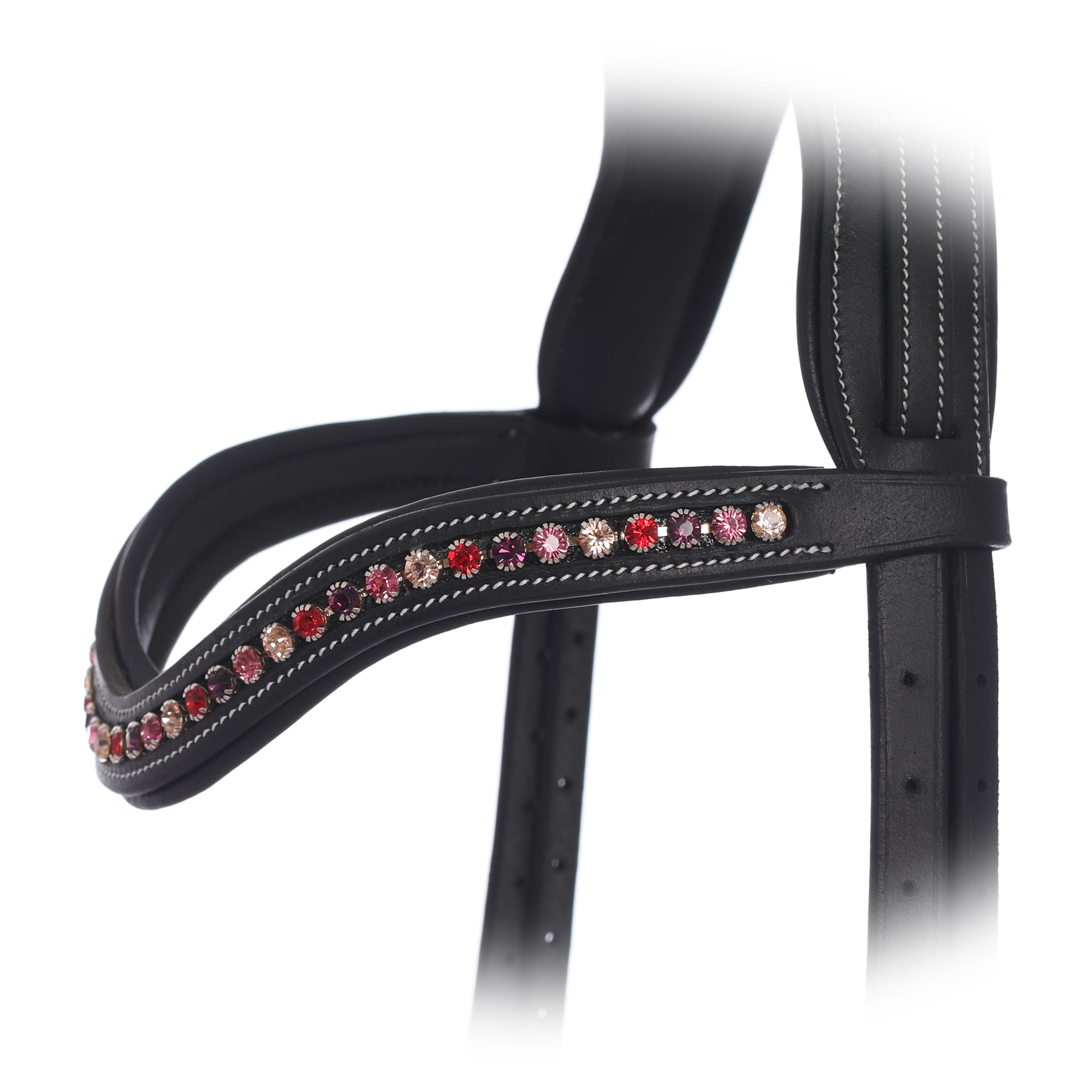 Equiluxe Padded Peach, Rose & Fuchsia Crystal Browband - Equiluxe Tack - Equiluxe Tack