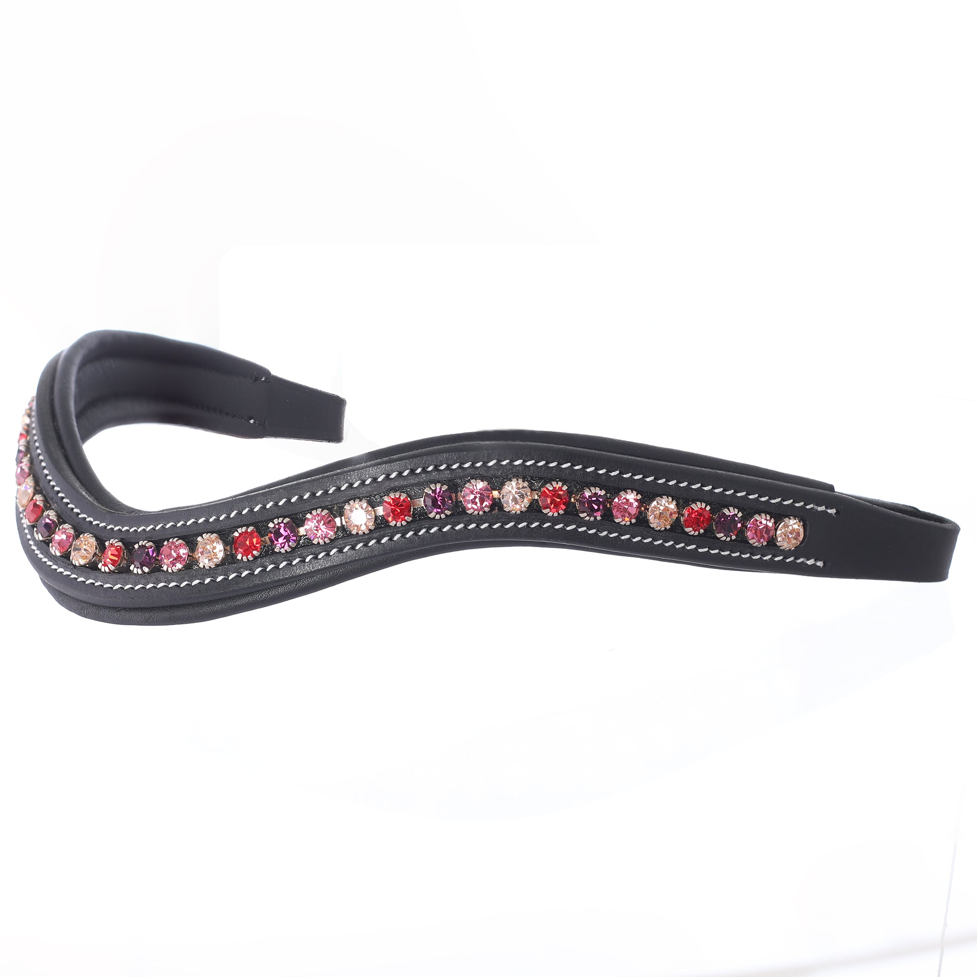 Equiluxe Padded Peach, Rose & Fuchsia Crystal Browband - Equiluxe Tack - Equiluxe Tack