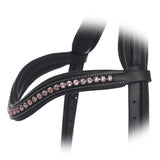 Equiluxe Padded Rose & Amethyst Crystal Browband - Equiluxe Tack - Equiluxe Tack