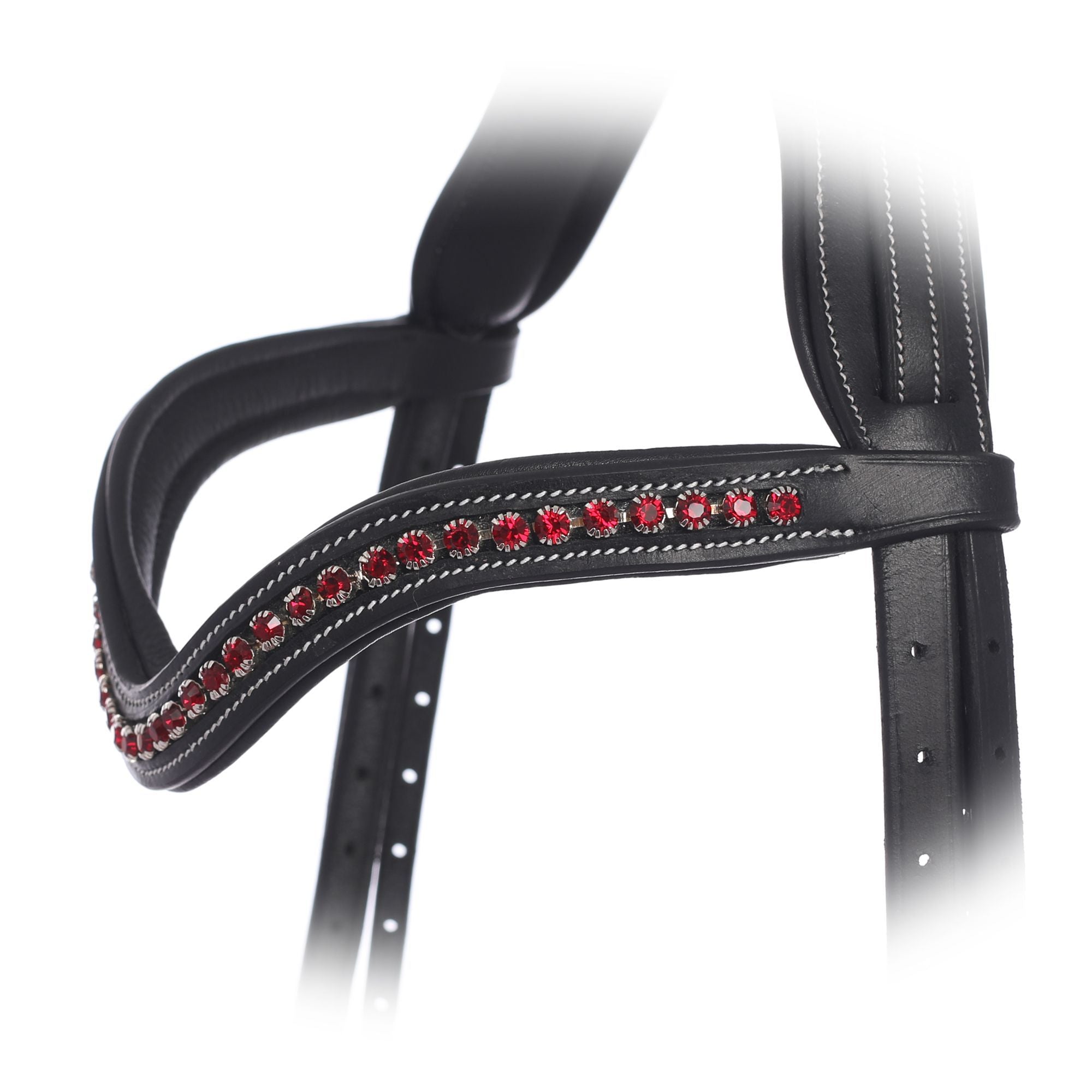 Equiluxe Padded Ruby Red Crystal Browband - Equiluxe Tack - Equiluxe Tack