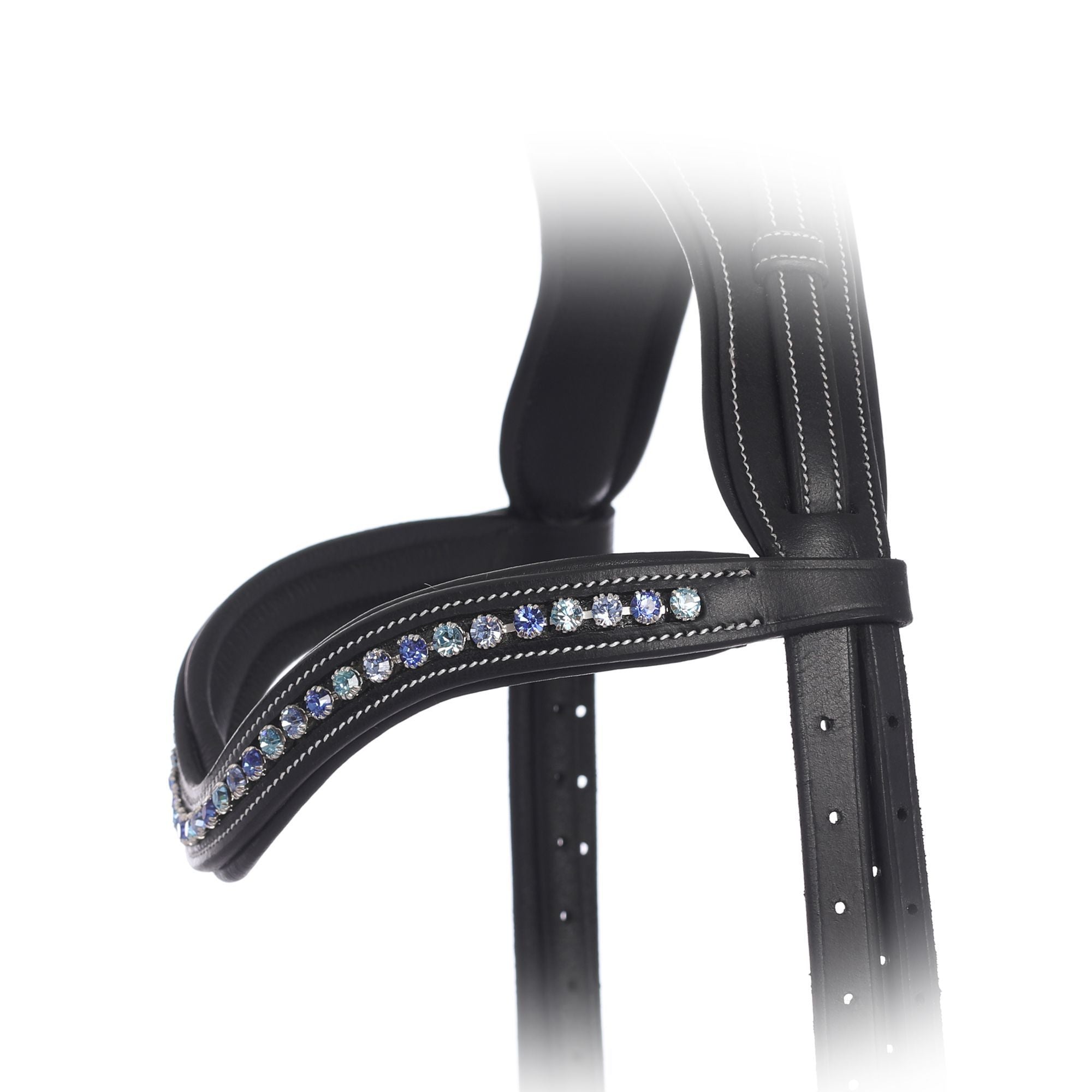 Equiluxe Padded Sapphire & Aqua Crystal Browband - Equiluxe Tack - Equiluxe Tack