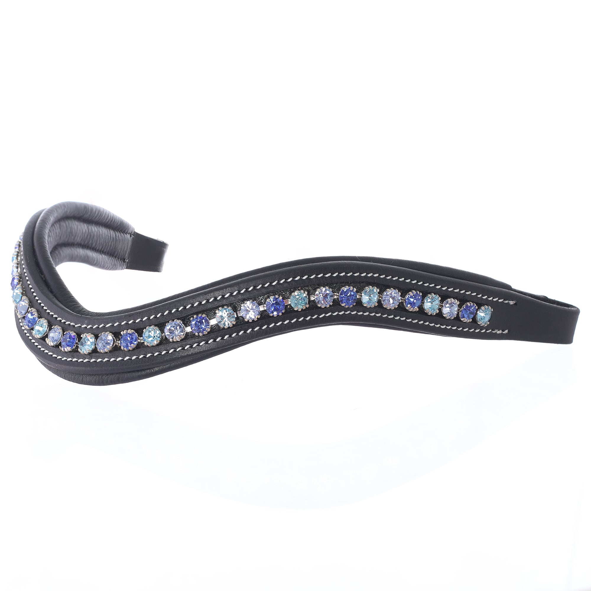 Equiluxe Padded Sapphire & Aqua Crystal Browband - Equiluxe Tack - Equiluxe Tack