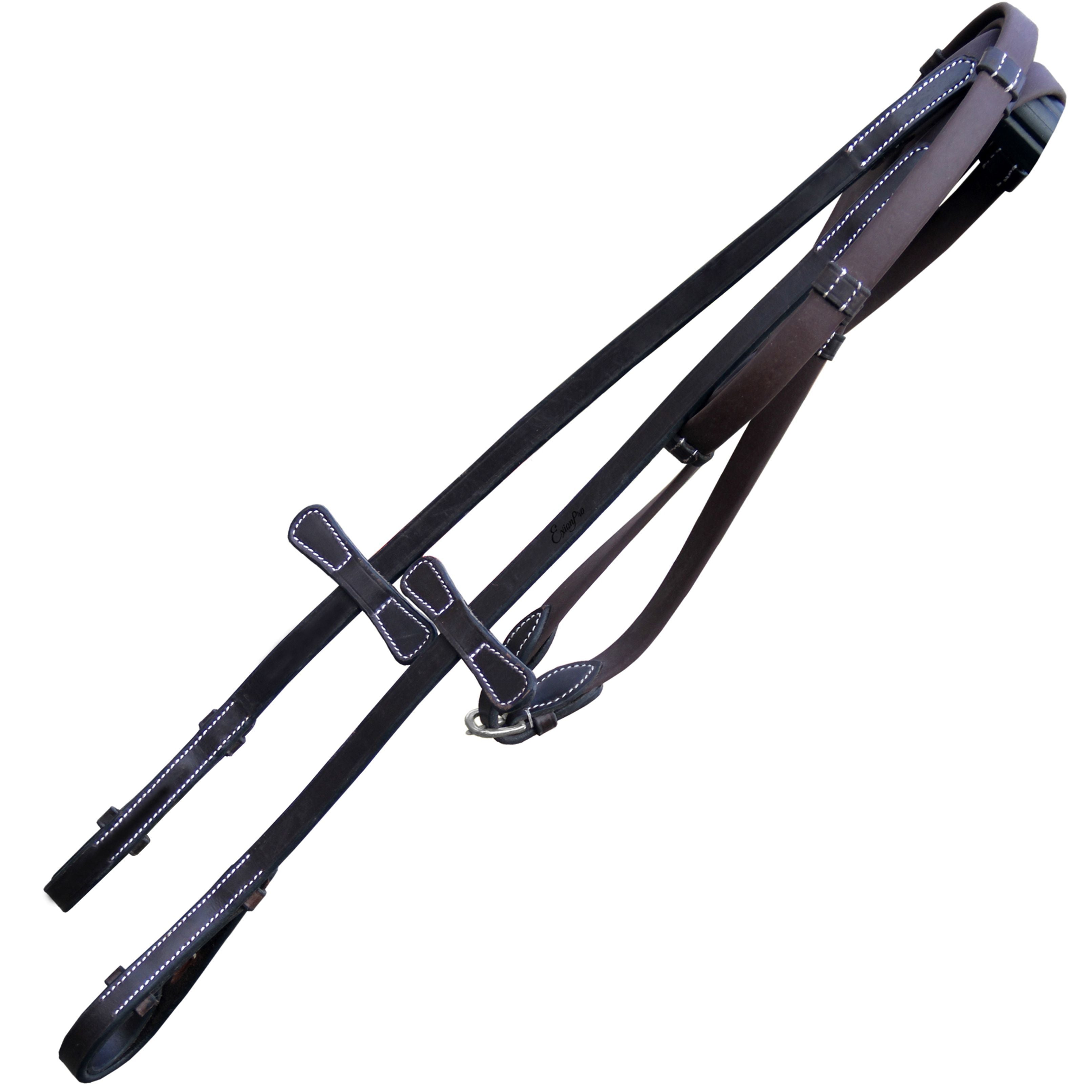 Equiluxe Plain Rubber Reins with 7 Loops & Martingale Stoppers - Equiluxe Tack - Equiluxe Tack