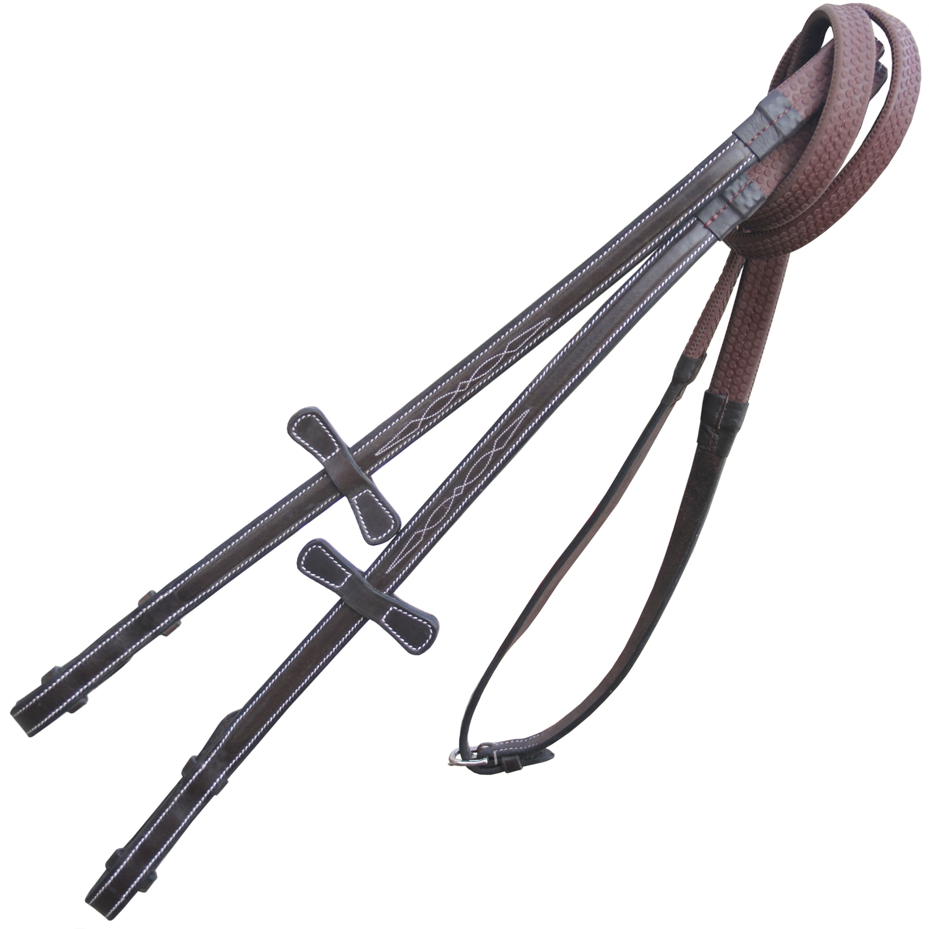 Equiluxe Rubber Reins with Fancy Stitching - Equiluxe Tack - Equiluxe Tack