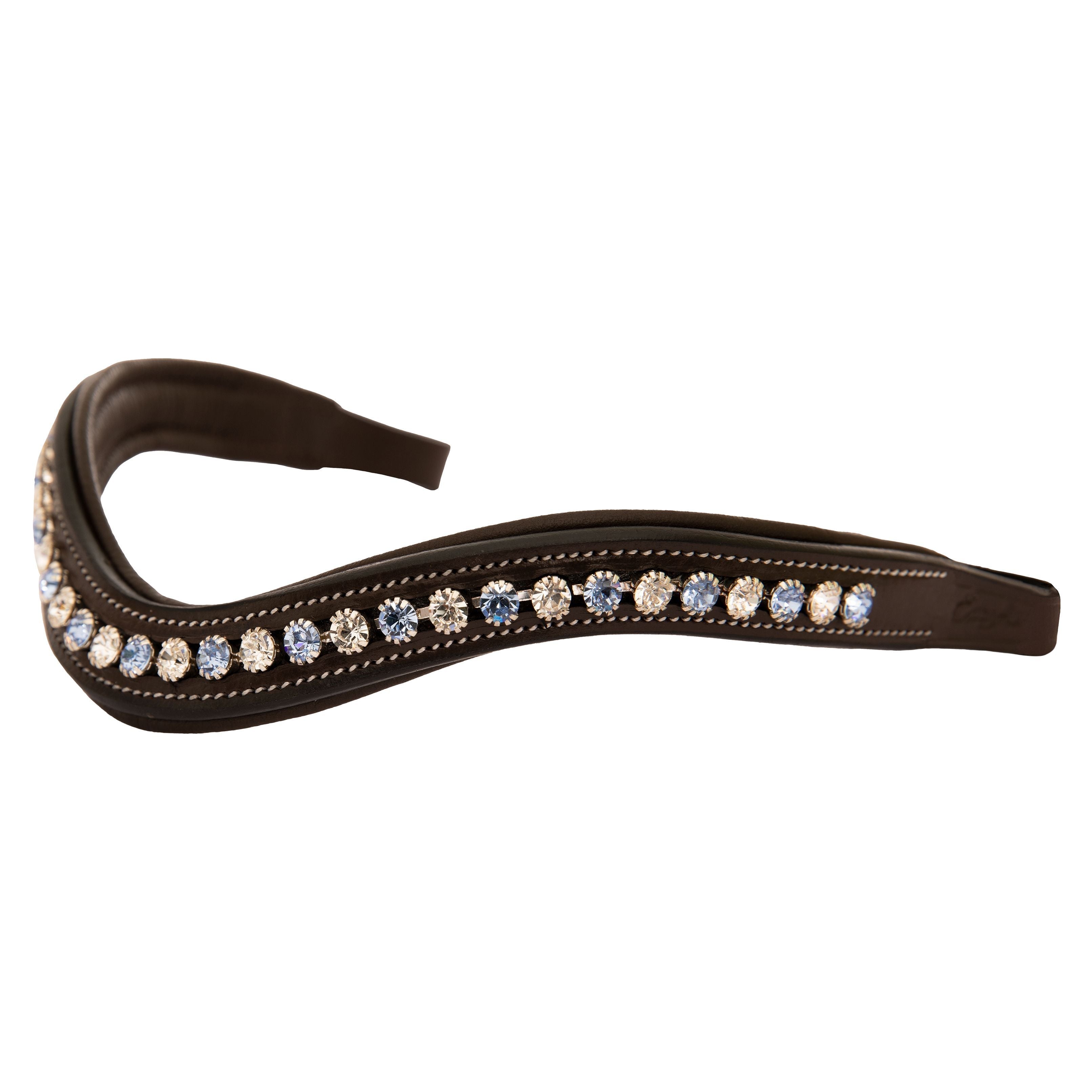 Equiluxe Small Elegant Designer Blue, White Crystal Browband - Equiluxe Tack - Equiluxe Tack