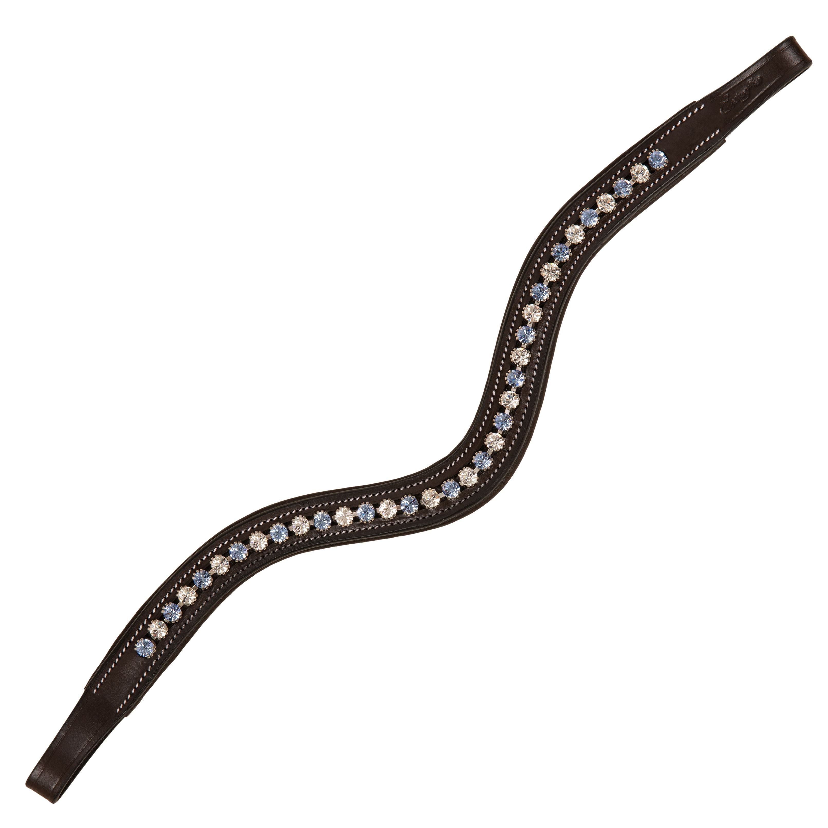 Equiluxe Small Elegant Designer Blue, White Crystal Browband - Equiluxe Tack - Equiluxe Tack