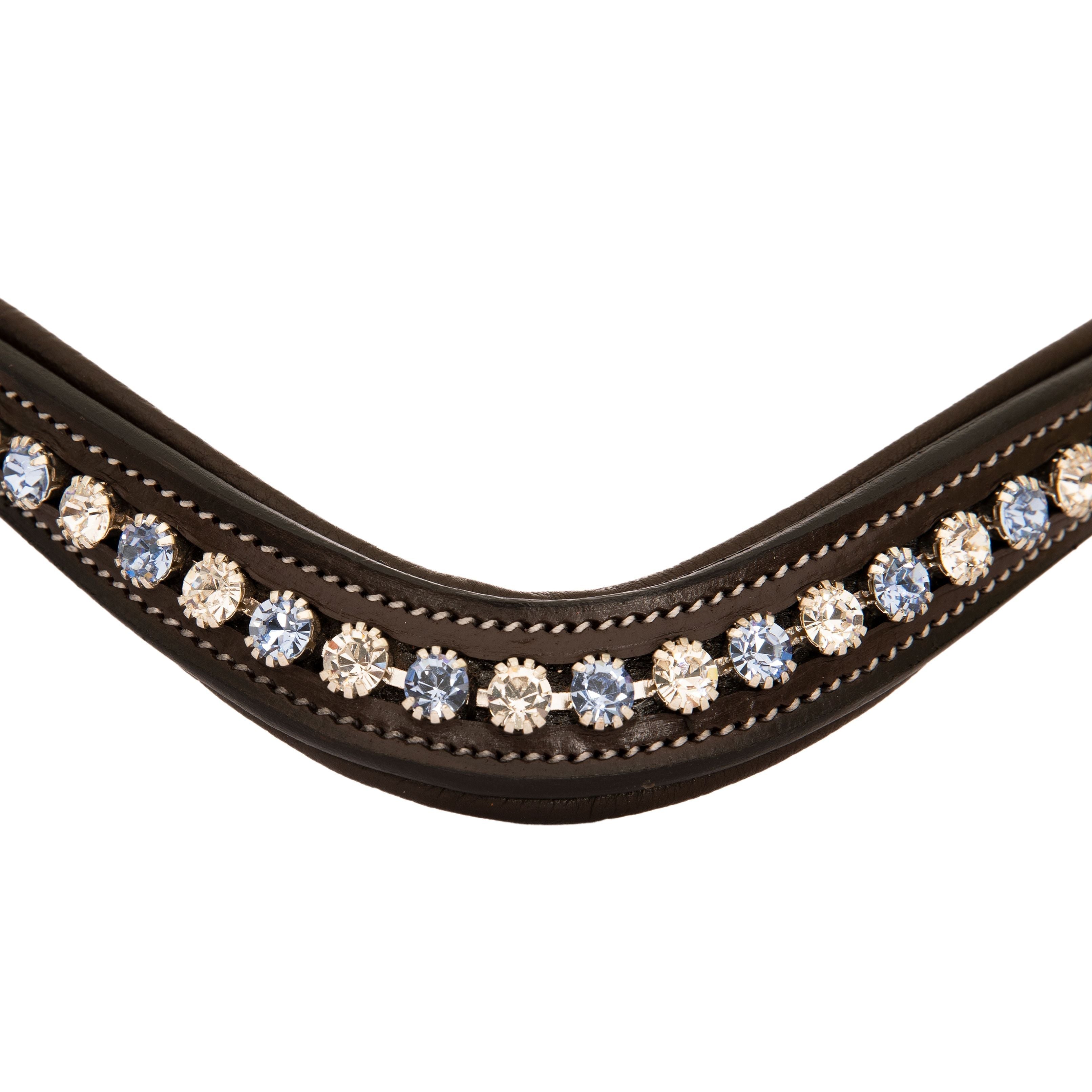 Equiluxe Small Elegant Designer Blue, White Crystal Browband - Equiluxe Tack - Equiluxe Tack