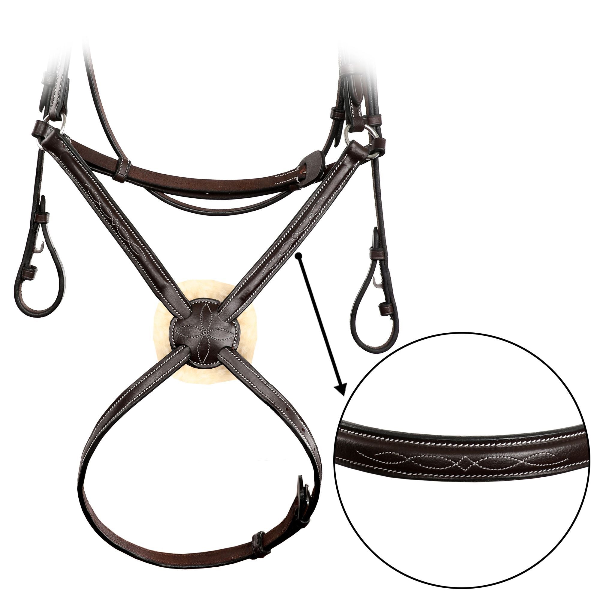 Equiluxe Traditional Fancy Raised Figure 8 Bridle With Laced Reins - Equiluxe Tack - Equiluxe Tack