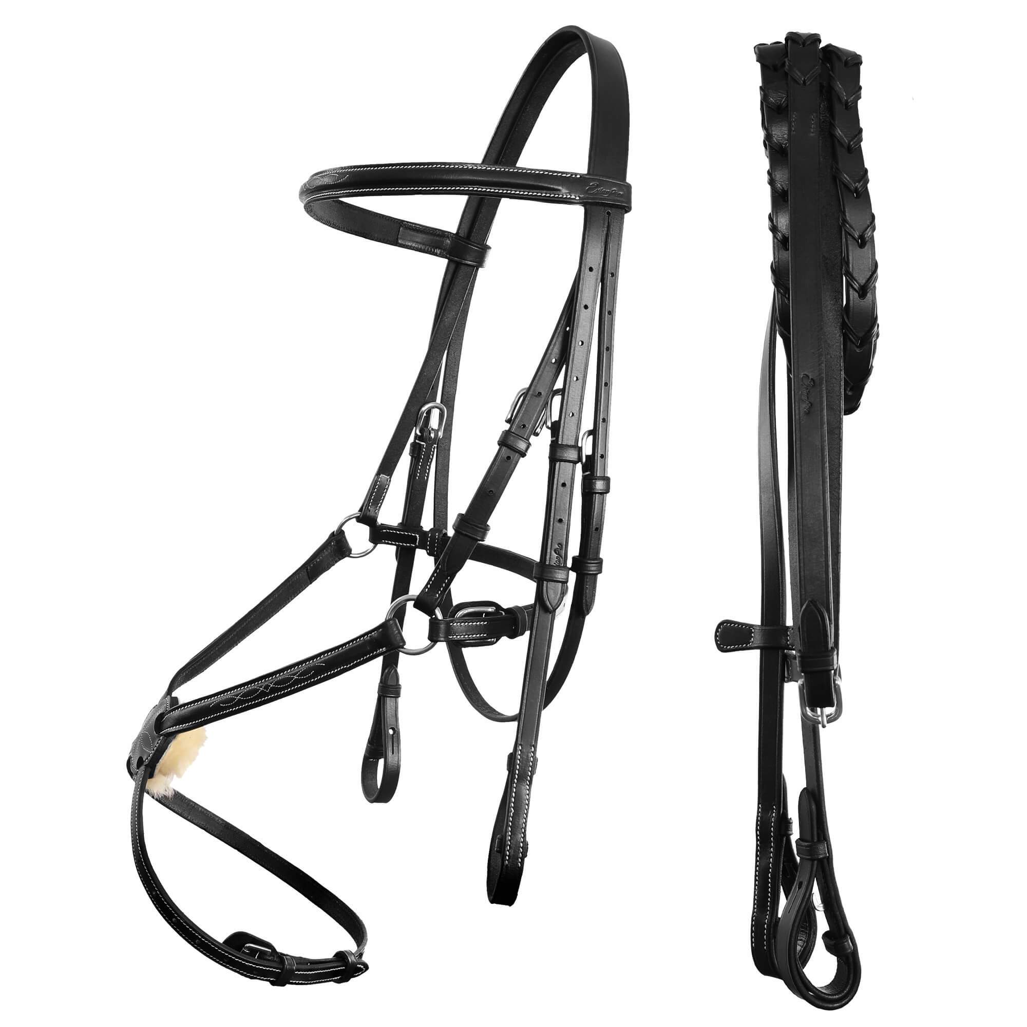 Equiluxe Traditional Fancy Raised Figure 8 Bridle With Laced Reins - Equiluxe Tack - Equiluxe Tack