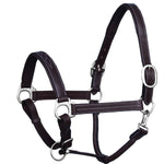 Equiluxe Triple Stitched Leather Halter - Brass Nickel Hardware - Equiluxe Tack - Equiluxe Tack