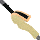 Equiluxe Wave Girth w/ Leather & Sheepskin Padding - Green Elastic - Equiluxe Tack - Equiluxe Tack