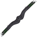 Equiluxe Wave Girth w/ Leather & Sheepskin Padding - Green Elastic - Equiluxe Tack - Equiluxe Tack