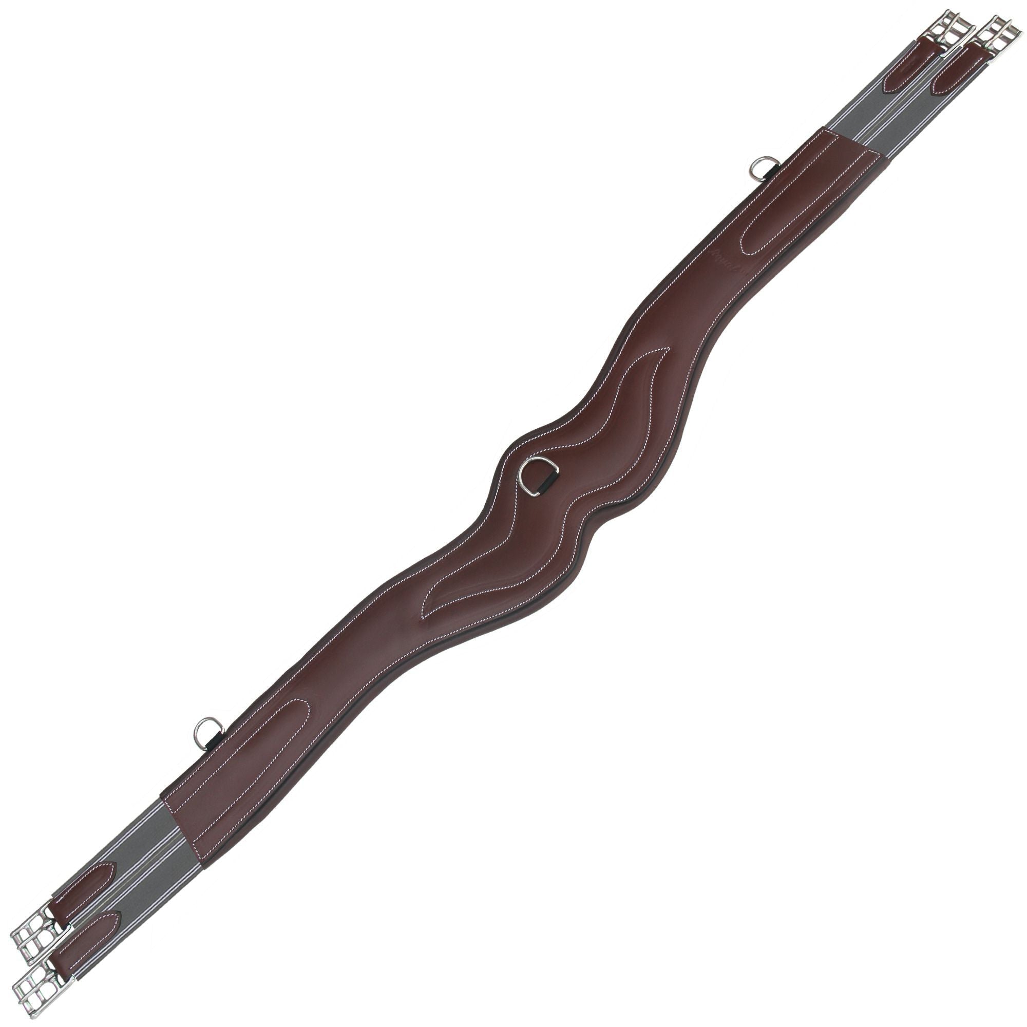 Equiluxe Wave Girth w/ Leather & Sheepskin Padding - Grey Elastic - Equiluxe Tack - Equiluxe Tack