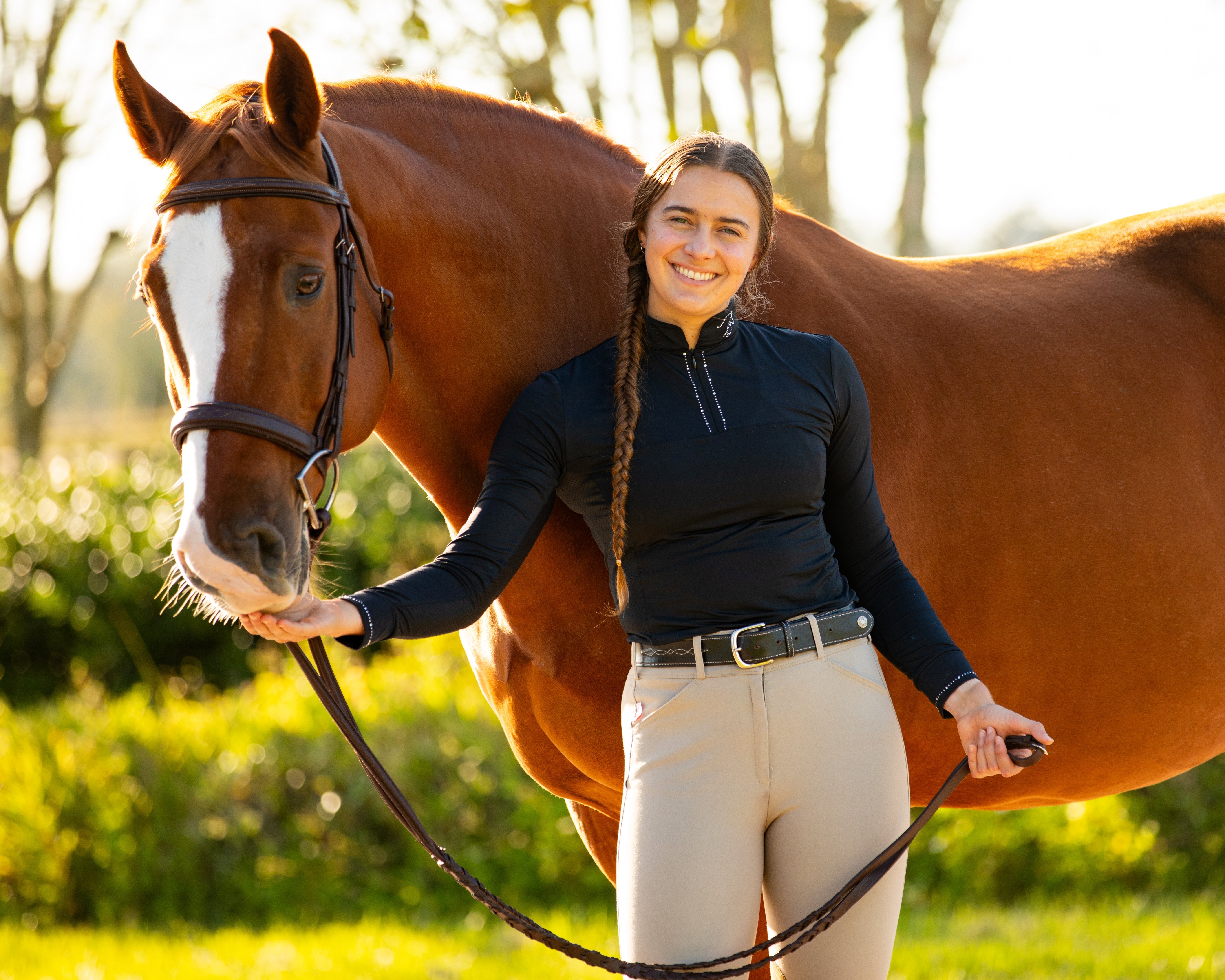 Equishow Black Longsleeve Crystal Shirt - EquiShow - Equiluxe Tack