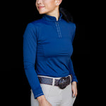 Equishow Navy Long Sleeve Crystal Shirt - EquiShow - Equiluxe Tack