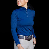 Equishow Navy Long Sleeve Crystal Shirt - EquiShow - Equiluxe Tack