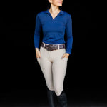 Equishow Navy Long Sleeve Crystal Shirt - EquiShow - Equiluxe Tack