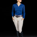 Equishow Navy Long Sleeve Crystal Shirt - EquiShow - Equiluxe Tack