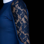 Equishow Navy Long Sleeve Lace Shirt - EquiShow - Equiluxe Tack