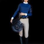 Equishow Navy Long Sleeve Lace Shirt - EquiShow - Equiluxe Tack