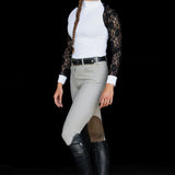 Equishow White/Black Lace Long Sleeve Shirt - EquiShow - Equiluxe Tack