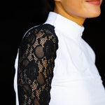 Equishow White/Black Lace Long Sleeve Shirt - EquiShow - Equiluxe Tack