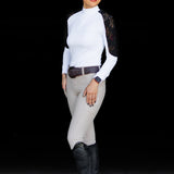 Equishow White/Black Lace Long Sleeve Shirt - EquiShow - Equiluxe Tack