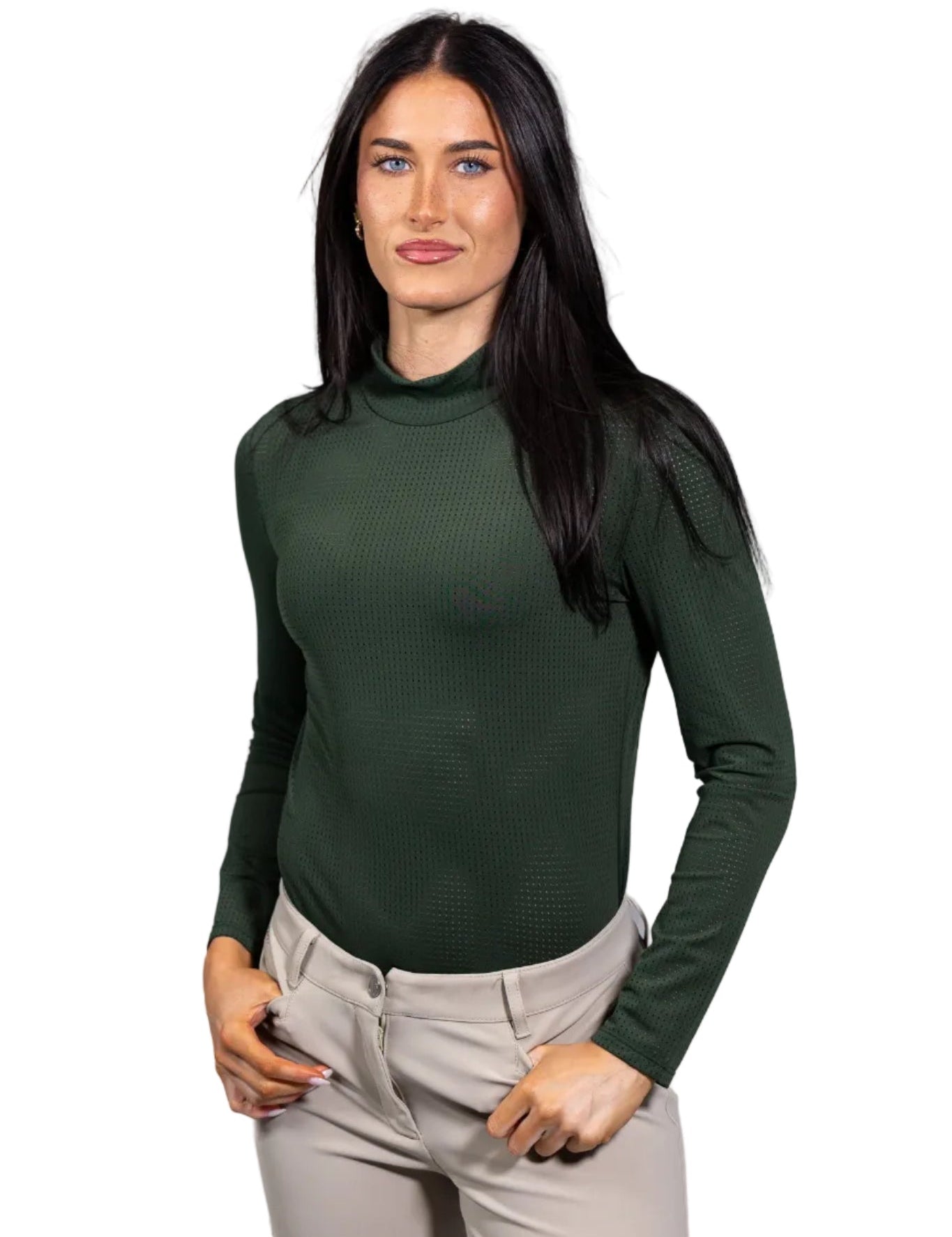 Equisite Alesia Perforated Turtleneck Riding Shirt - Equisite - Equiluxe Tack