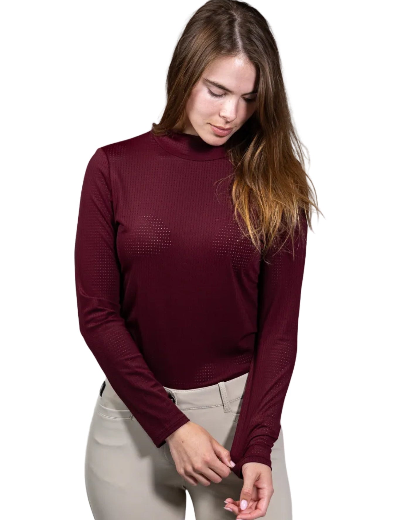 Equisite Alesia Perforated Turtleneck Riding Shirt - Equisite - Equiluxe Tack