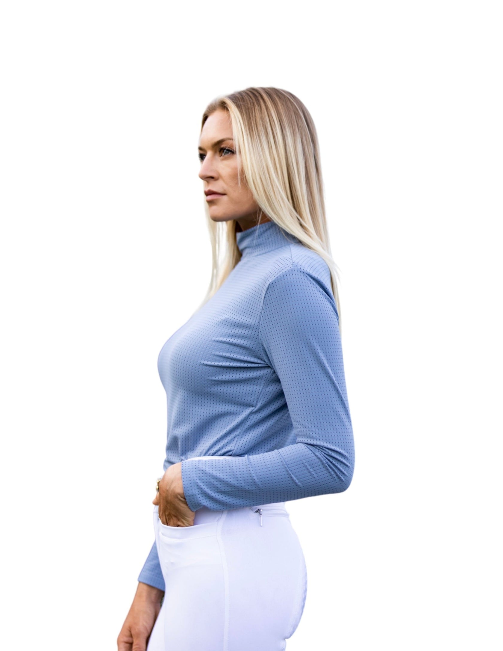 Equisite Alesia Perforated Turtleneck Riding Shirt - Equisite - Equiluxe Tack