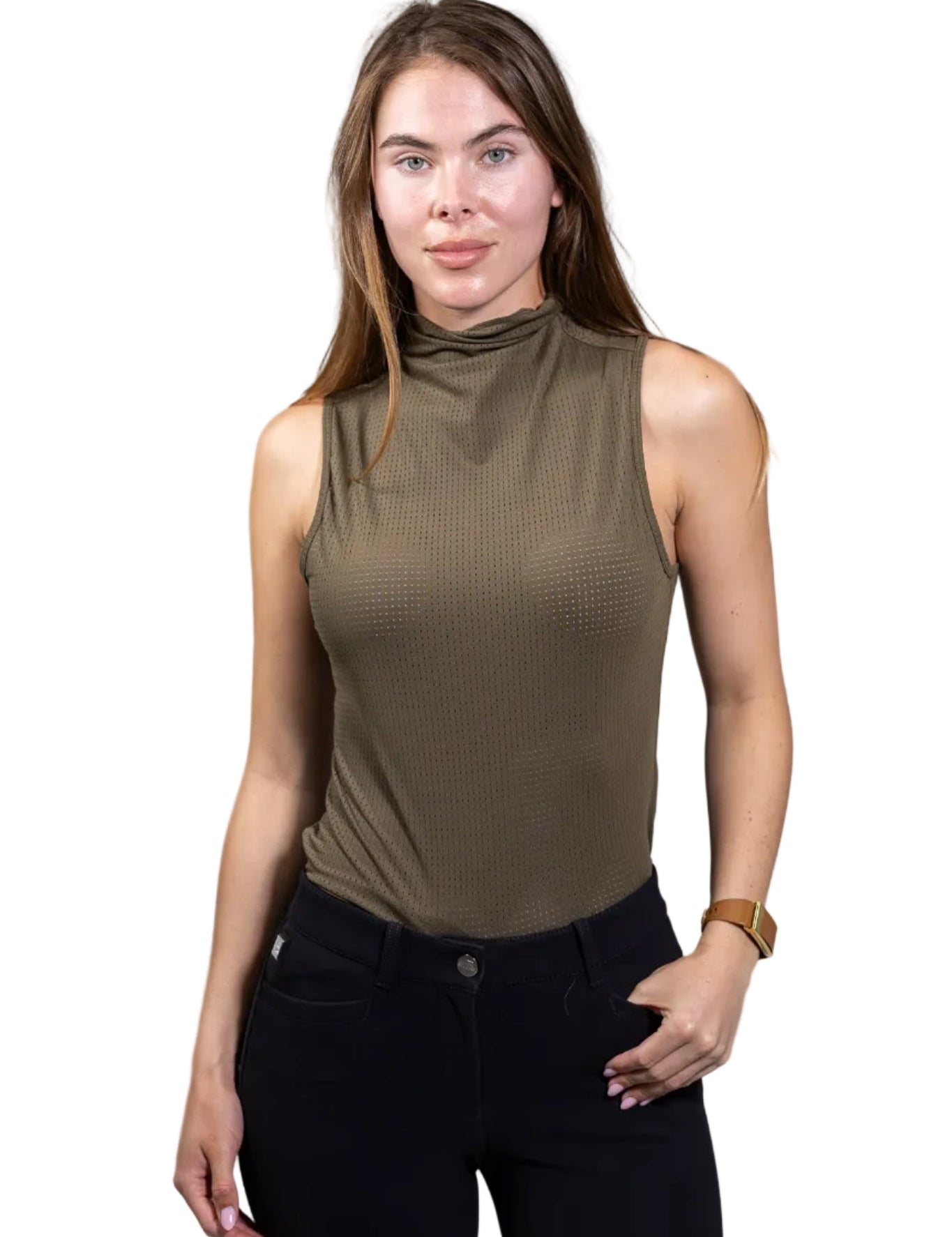 Equisite 'Blaire' Perforated Sleeveless Shirt - Equisite - Equiluxe Tack