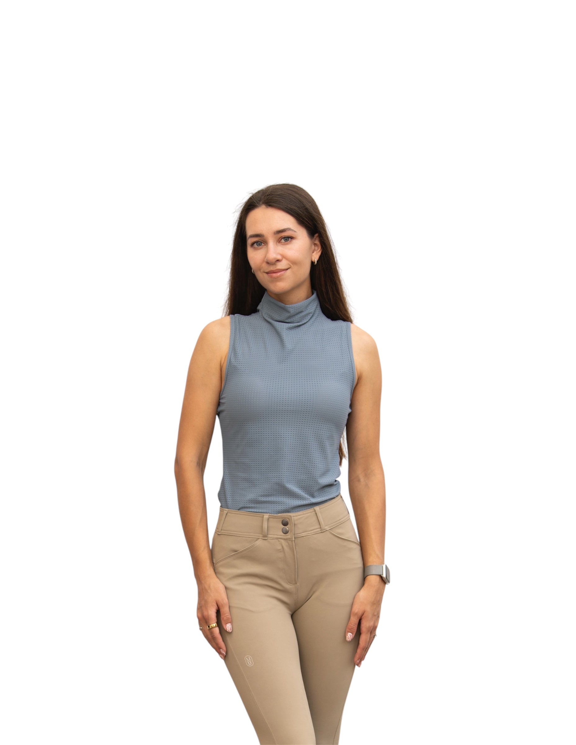 Equisite 'Blaire' Perforated Sleeveless Shirt - Equisite - Equiluxe Tack