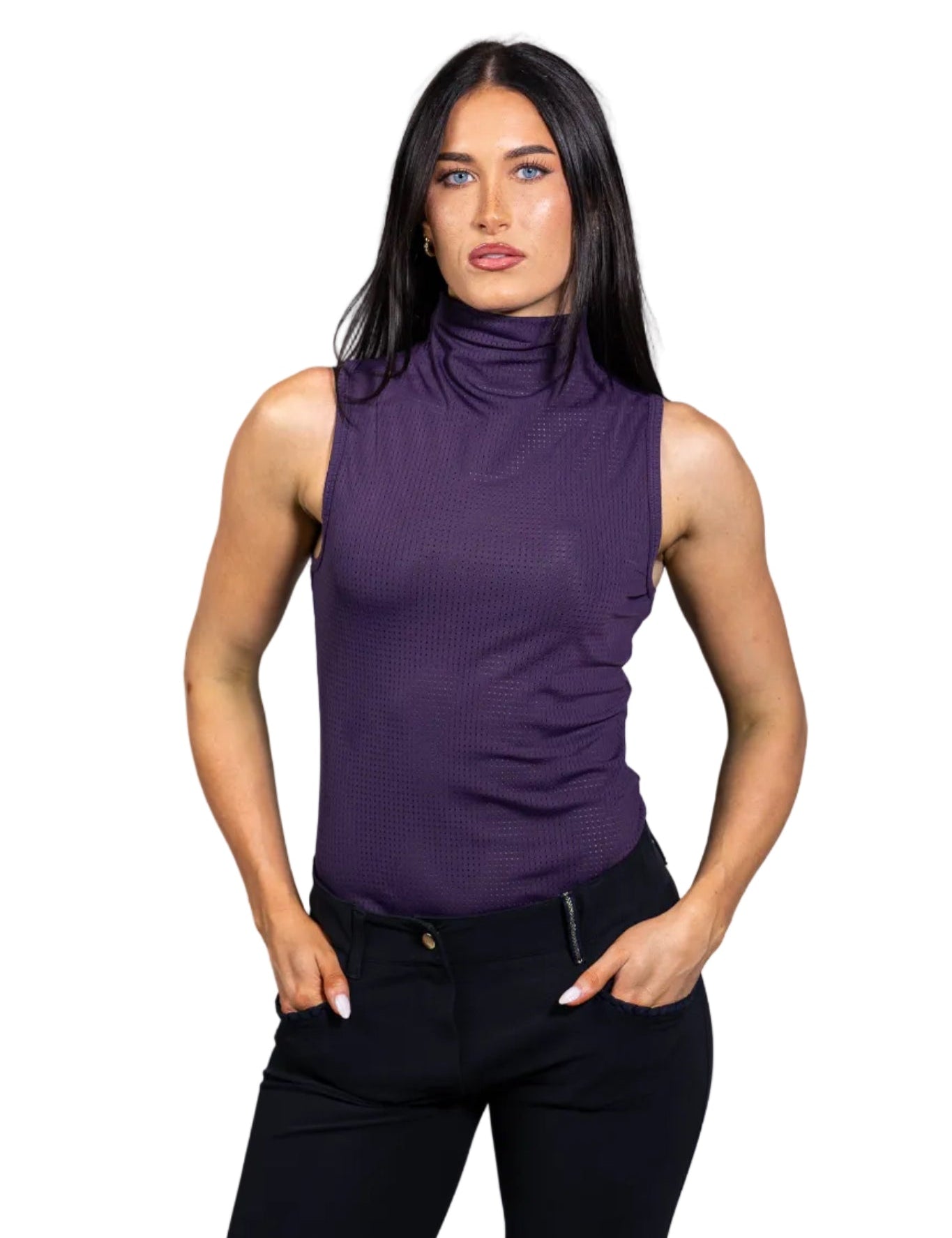 Equisite 'Blaire' Perforated Sleeveless Shirt - Equisite - Equiluxe Tack