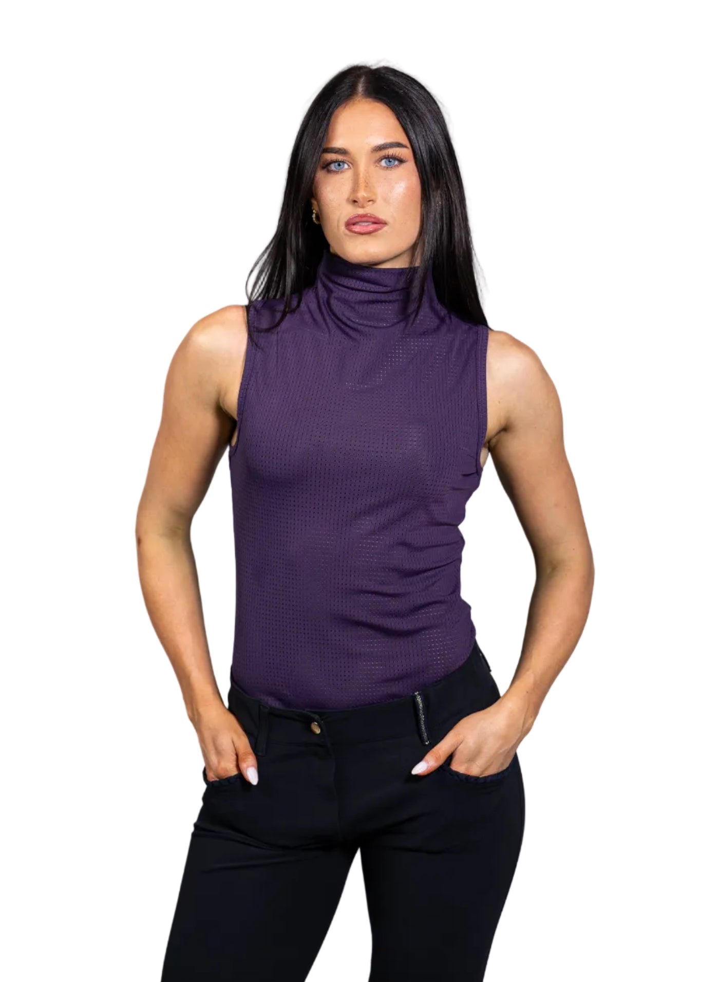 Equisite 'Blaire' Perforated Sleeveless Shirt - Equisite - Equiluxe Tack