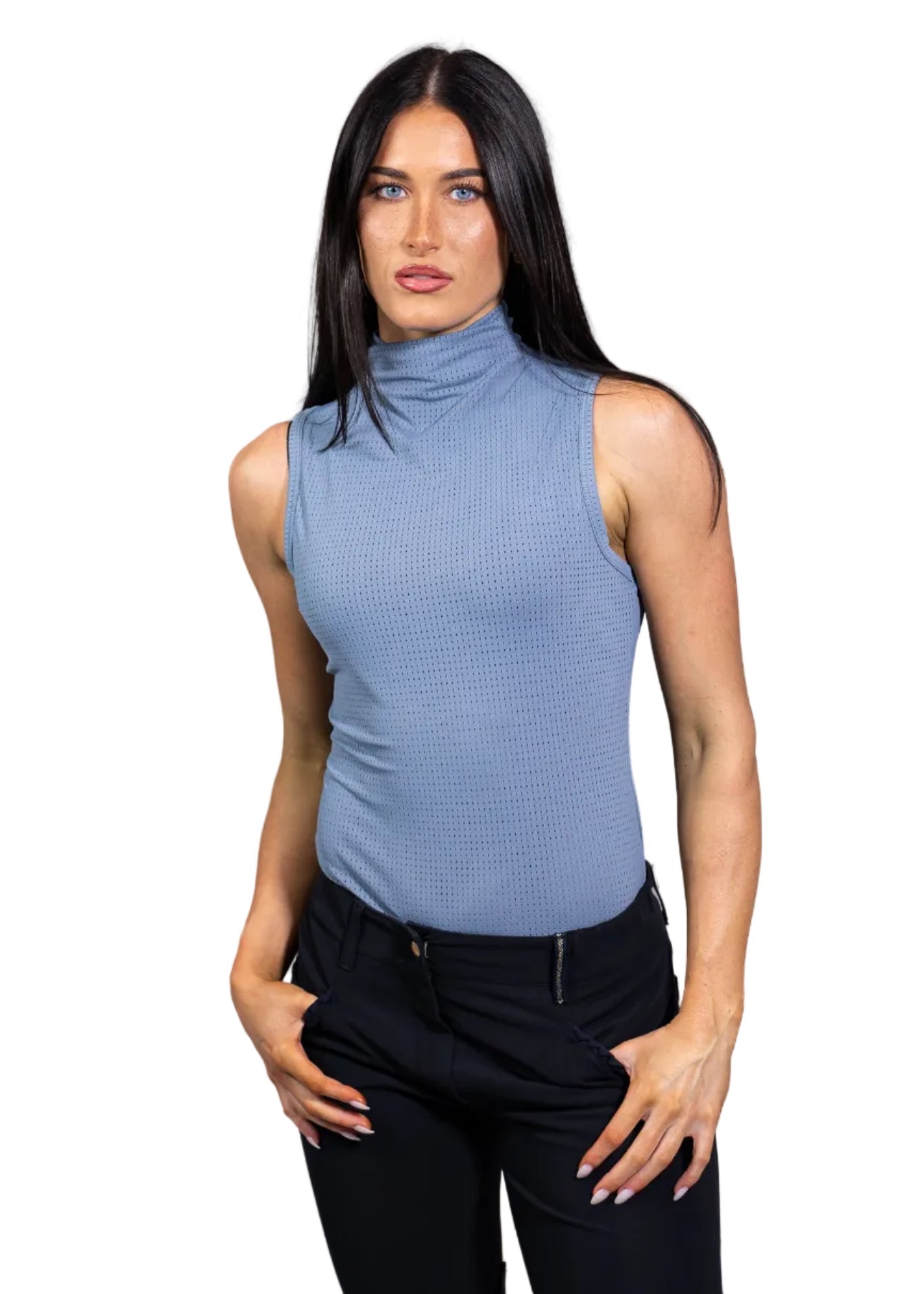 Equisite 'Blaire' Perforated Sleeveless Shirt - Equisite - Equiluxe Tack