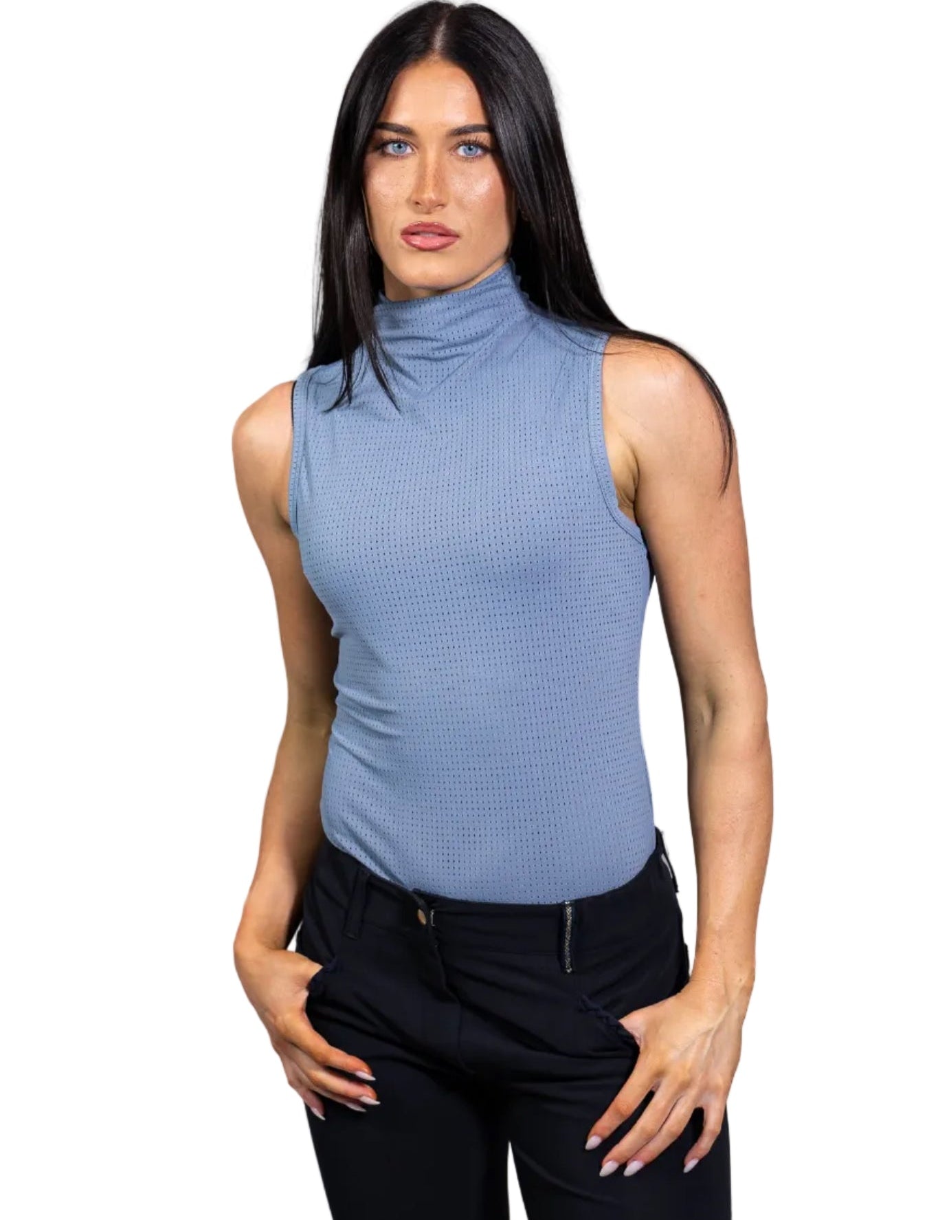 Equisite 'Blaire' Perforated Sleeveless Shirt - Equisite - Equiluxe Tack