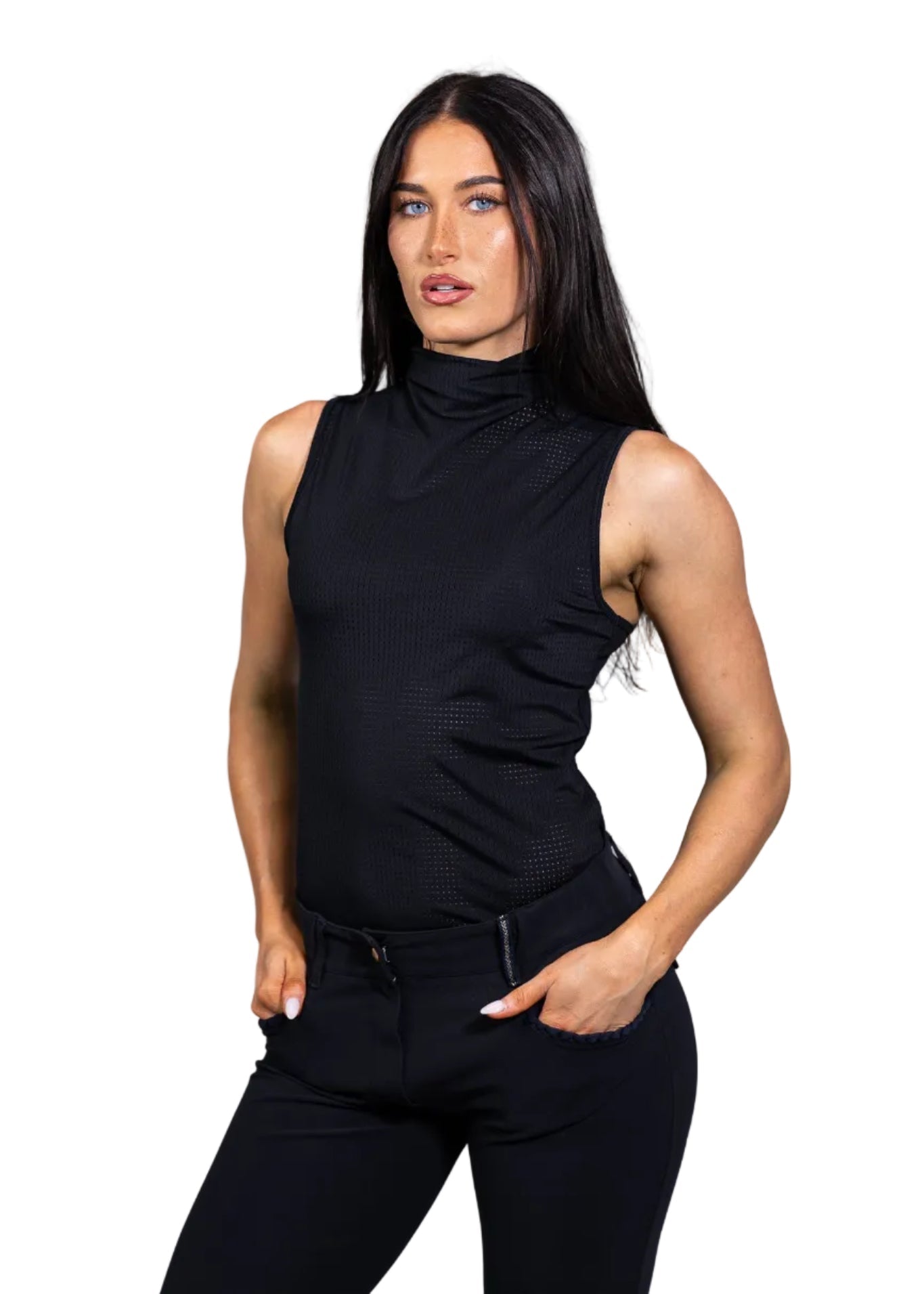 Equisite 'Blaire' Perforated Sleeveless Shirt - Equisite - Equiluxe Tack