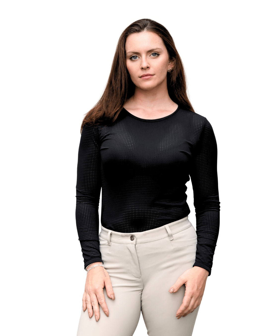 Equisite Cadence Long Sleeve Perforated Shirt - Equisite - Equiluxe Tack