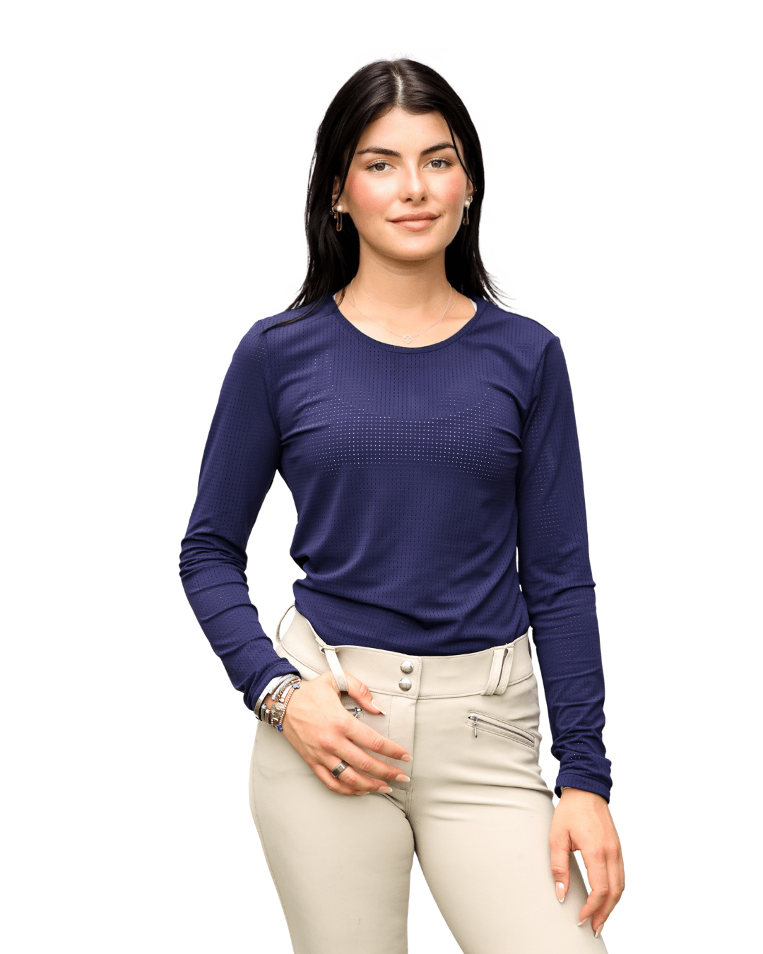 Equisite Cadence Long Sleeve Perforated Shirt - Equisite - Equiluxe Tack